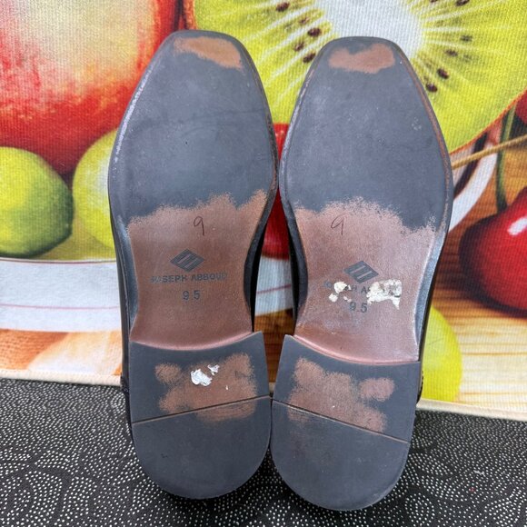 Joseph Abboud Mens Black Leather Loafers Size 9.5 - Picture 8 of 9